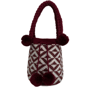 Mochila Wayuu Tipo Bolso Mediana Diseño Étnico Recamada En Pedreria