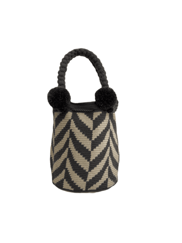 Mochila Wayuu Tipo Bolso Mediano Diseño Étnico - Imagen 2