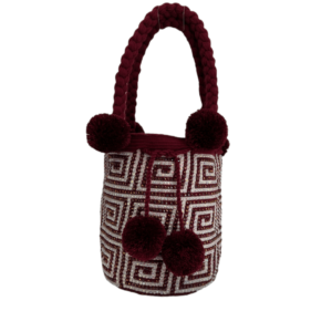 Mochila Wayuu Tipo Bolso Mediana Tipo Bolso Diseño Étnico Recamada En Pedrería