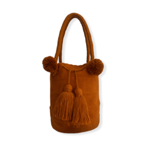 Mochila Wayuu Grande Tipo Bolso Color Mostaza