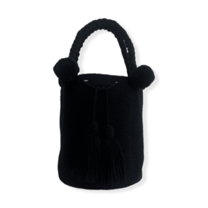 Mochila Wayuu Grande Tipo Bolso Color Negro