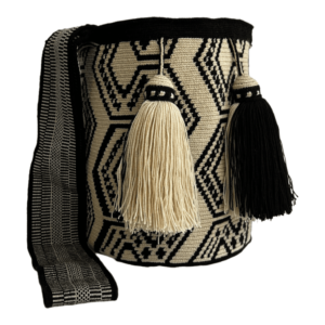 Mochila Wayuu Grande Tradicional Diseño Étnico Asa Paleteada