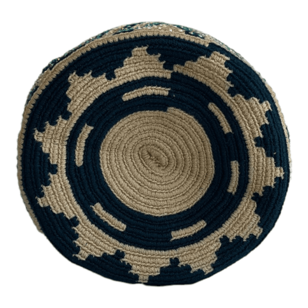 Mochila Wayuu Mediana Recamada En Pedrería Diseño Étnico - Imagen 3