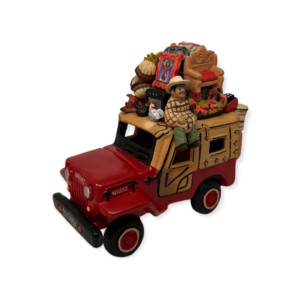 Jeep Willys tradicional grande en arcilla