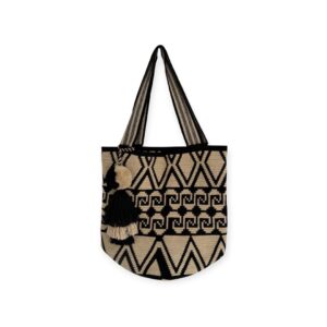 Mochilón Wayuu Tradicional Grande Diseño Étnico Con Accesorio